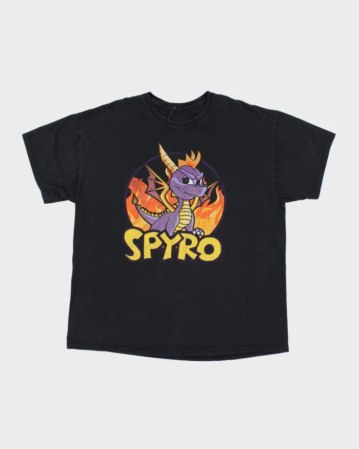 00s Black Spyro T-Shirt - XL