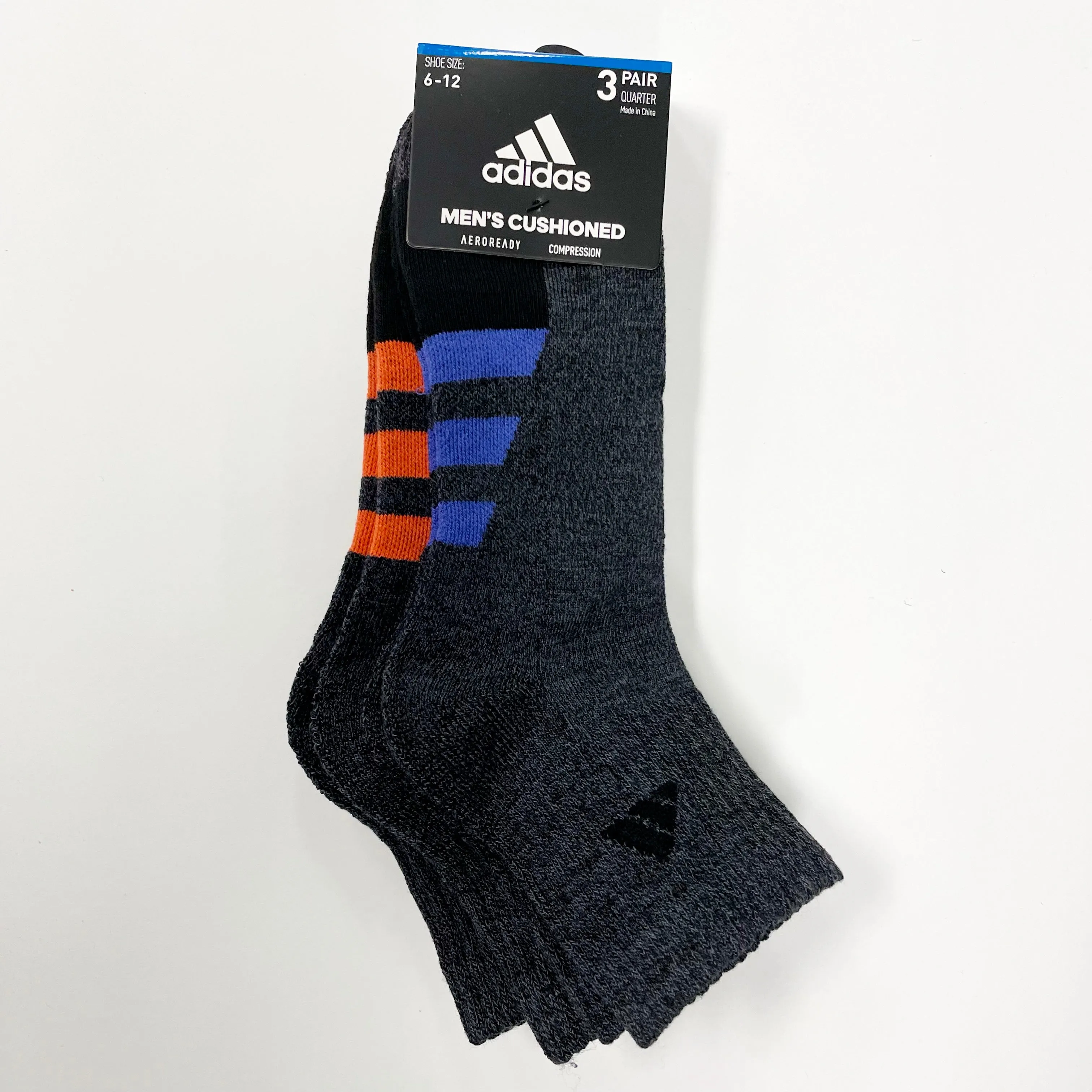 Adidas Men's Cushion quarter-cut 3 pairs socks