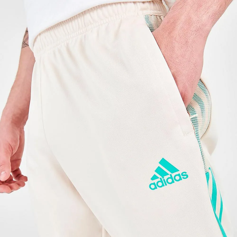 Adidas Men's Tiro Reflective Track Pants - Beige / Cyan