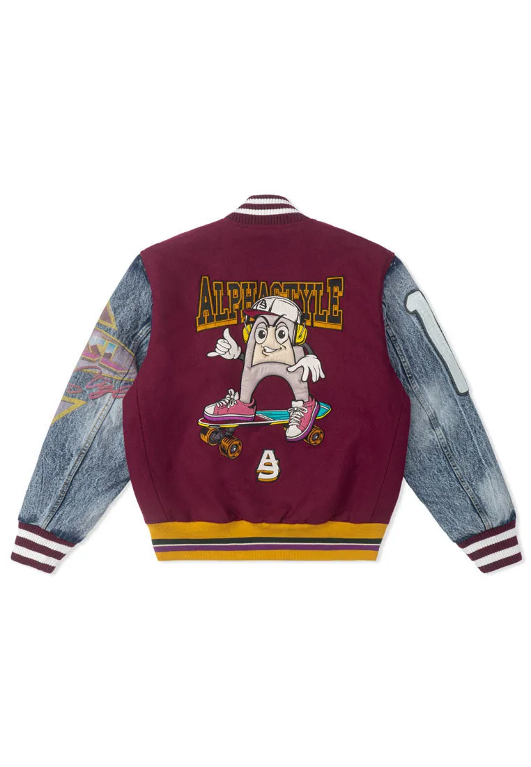 Alpha Style Men's Burlington Letterman Jacket