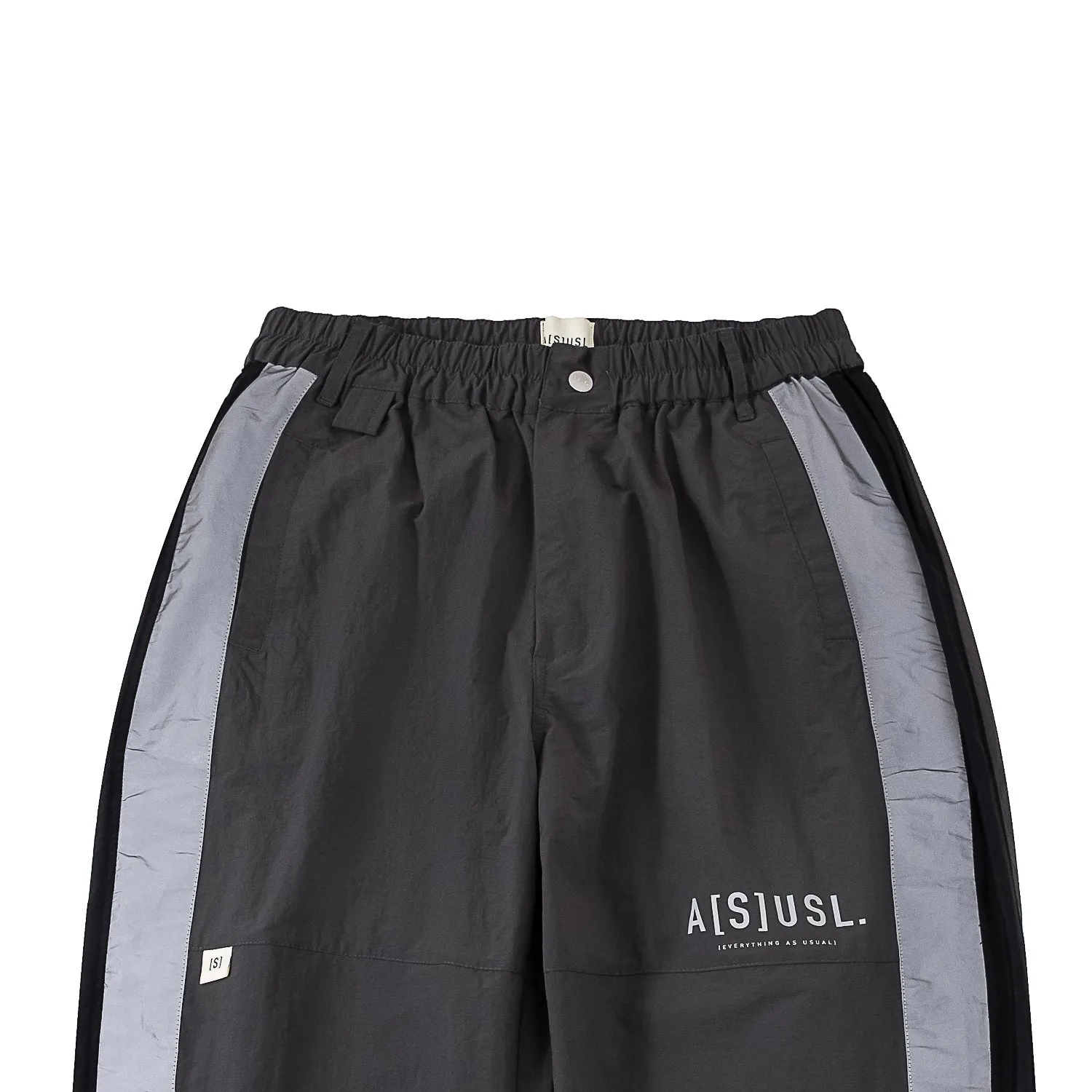 A[S]USL REFLECTIVE LOGO TRACK PANTS-CHARCOAL