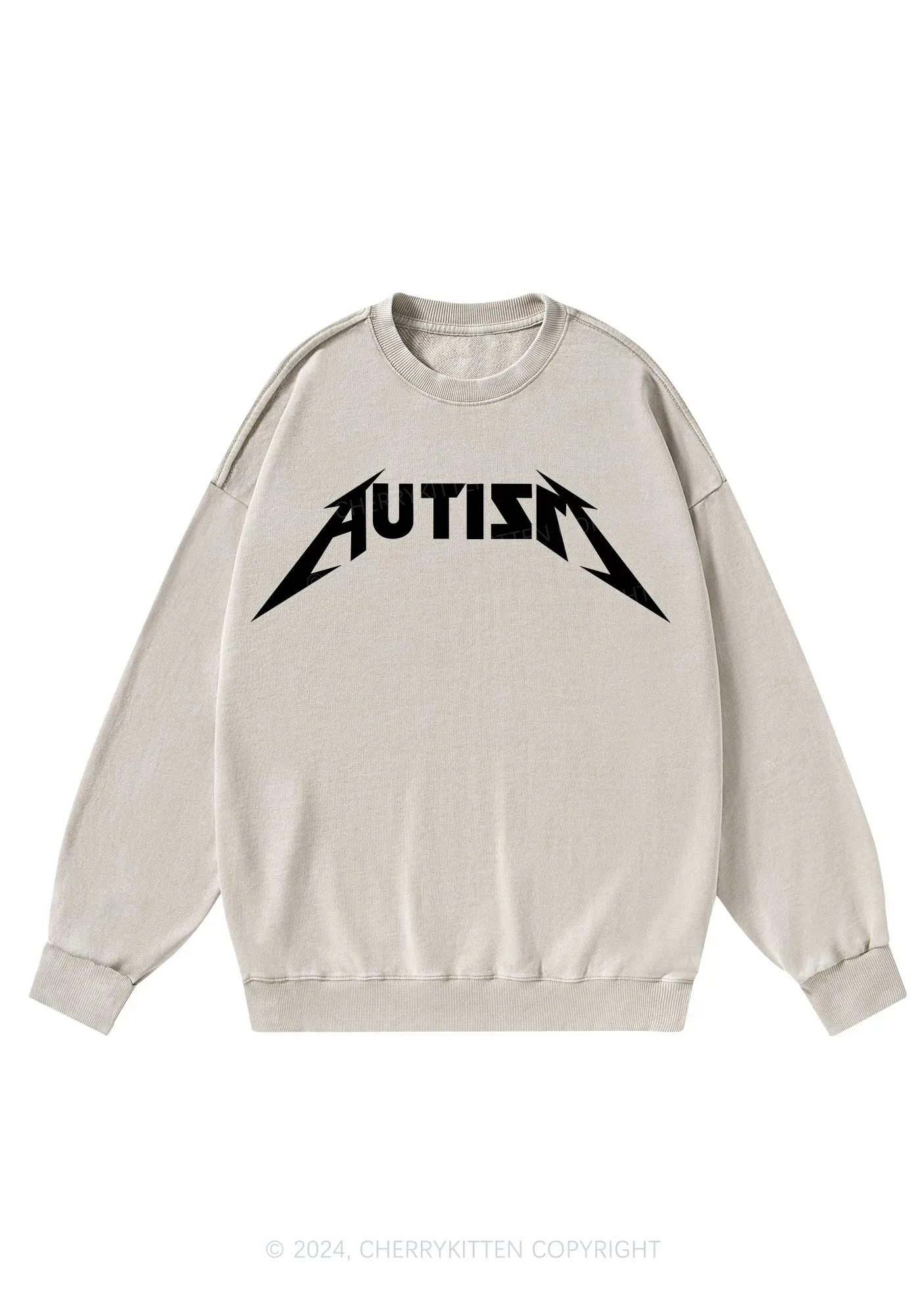 Autism Patient Y2K Washed Sweatshirts Cherrykitten