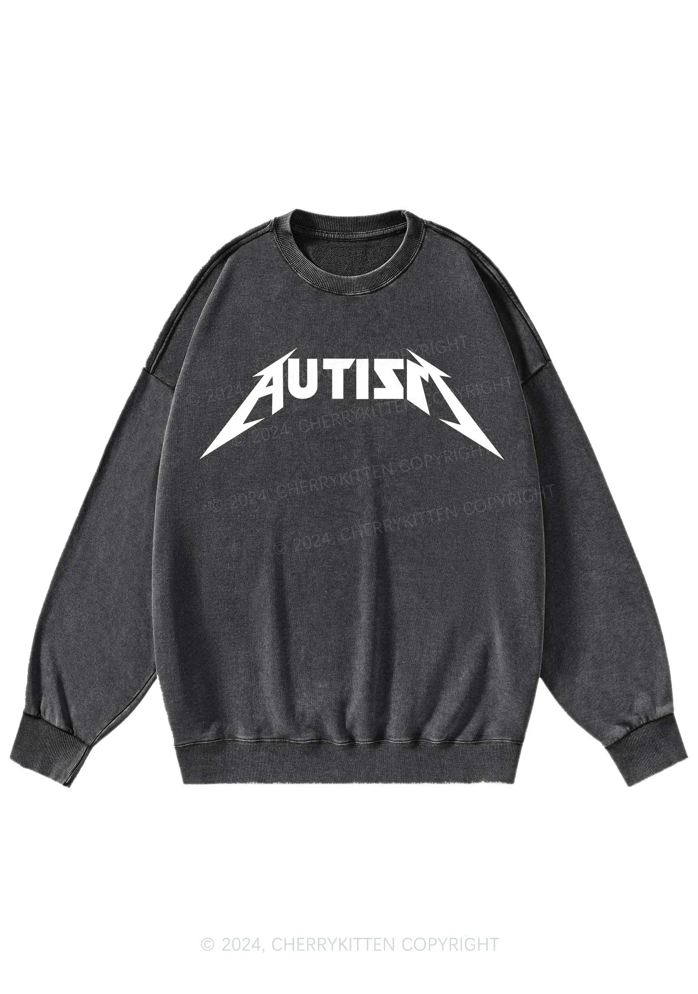 Autism Patient Y2K Washed Sweatshirts Cherrykitten