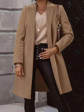 Ava Collared Neck Button Up Long Sleeve Coat