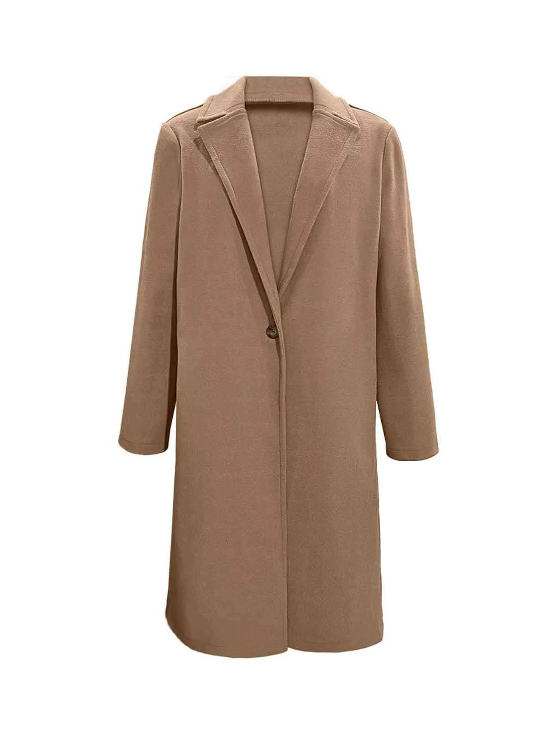 Ava Collared Neck Button Up Long Sleeve Coat