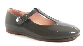 Beberlis Girls Grey Patent T-Strap