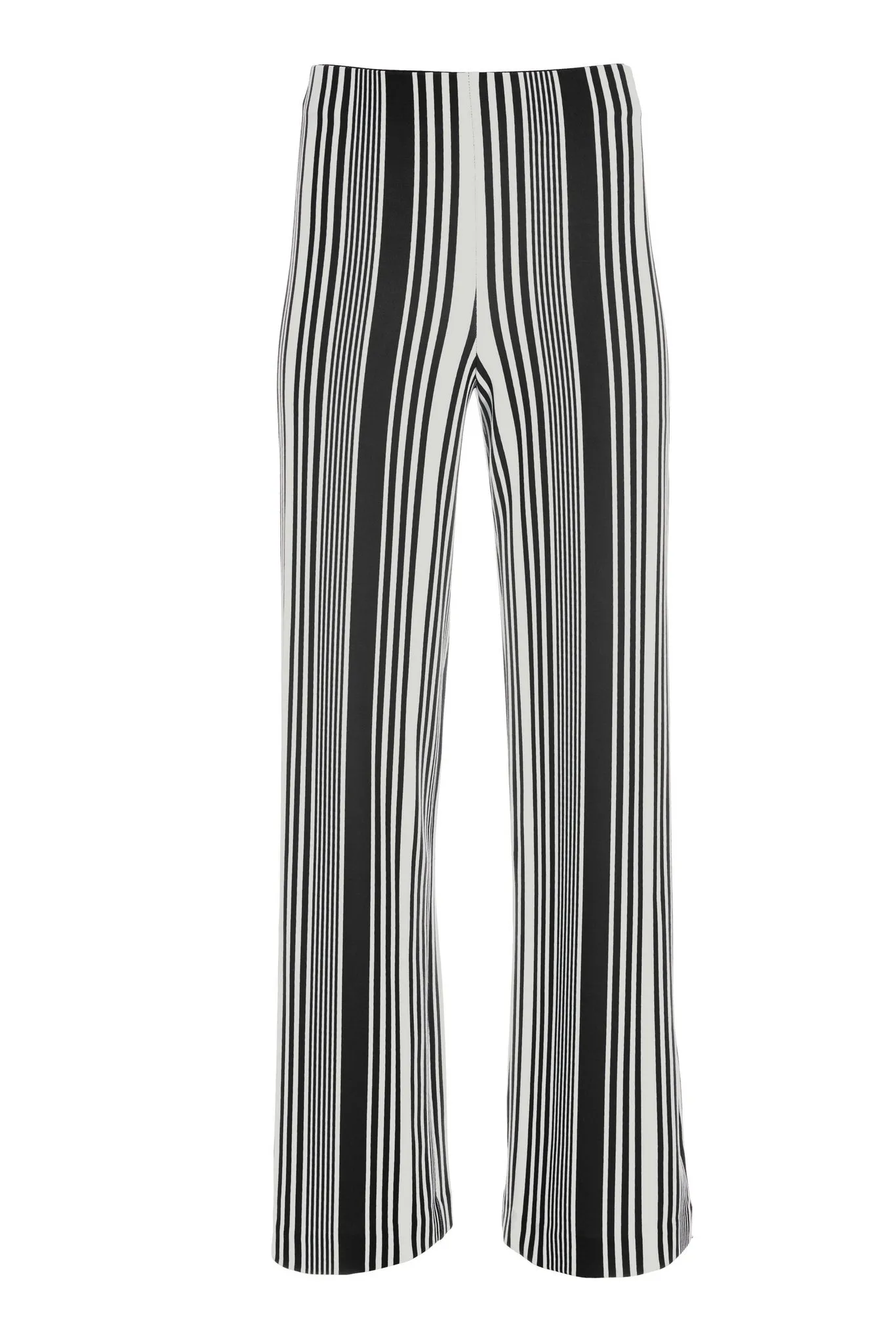 Beyond Travel Assorted Stripe High Rise Palazzo Pant Jet Black/Ivory Coast