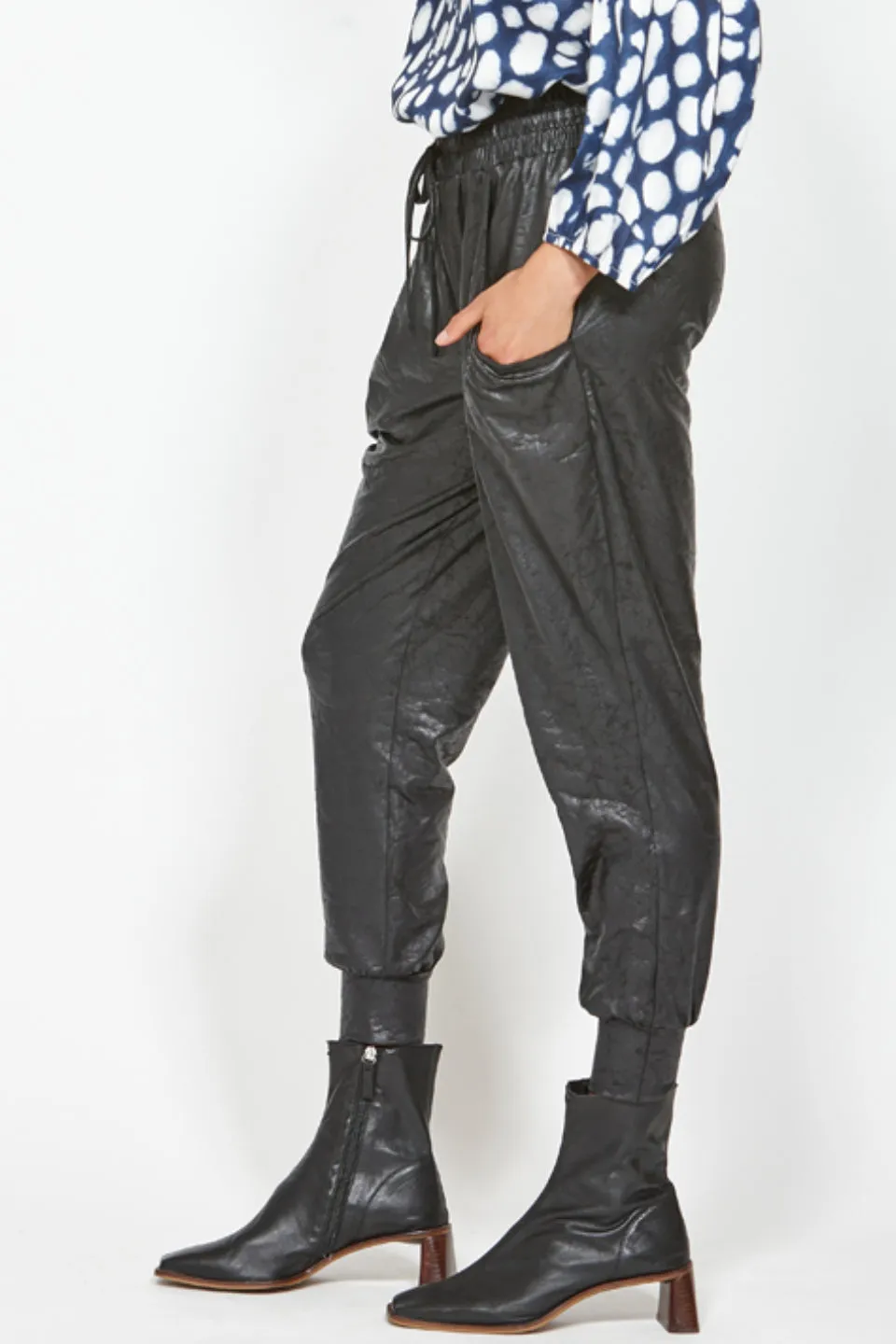 Bubble Black Track Pant