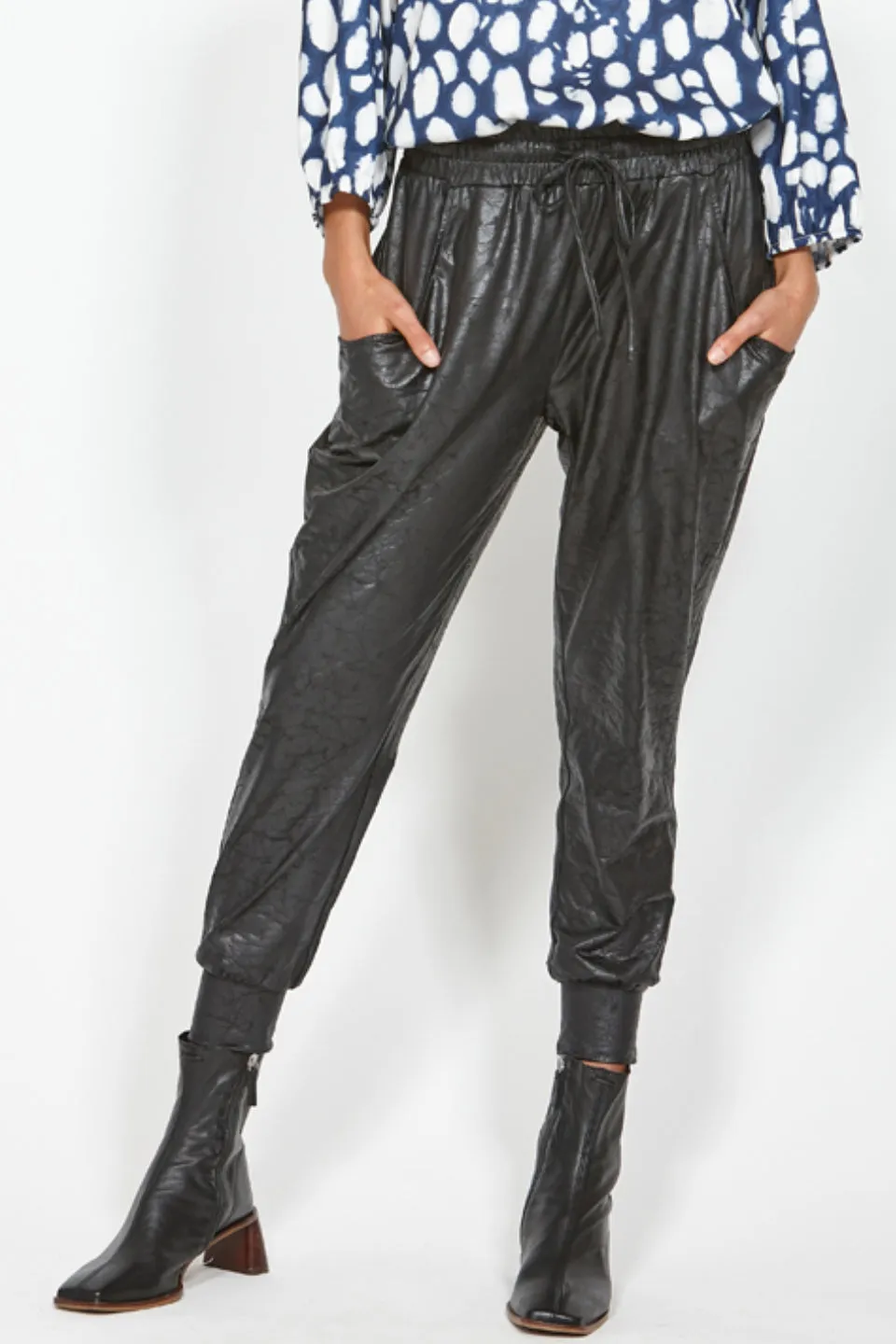 Bubble Black Track Pant