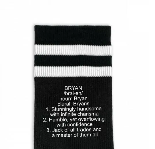 Custom Design Striped Crew Socks - Large