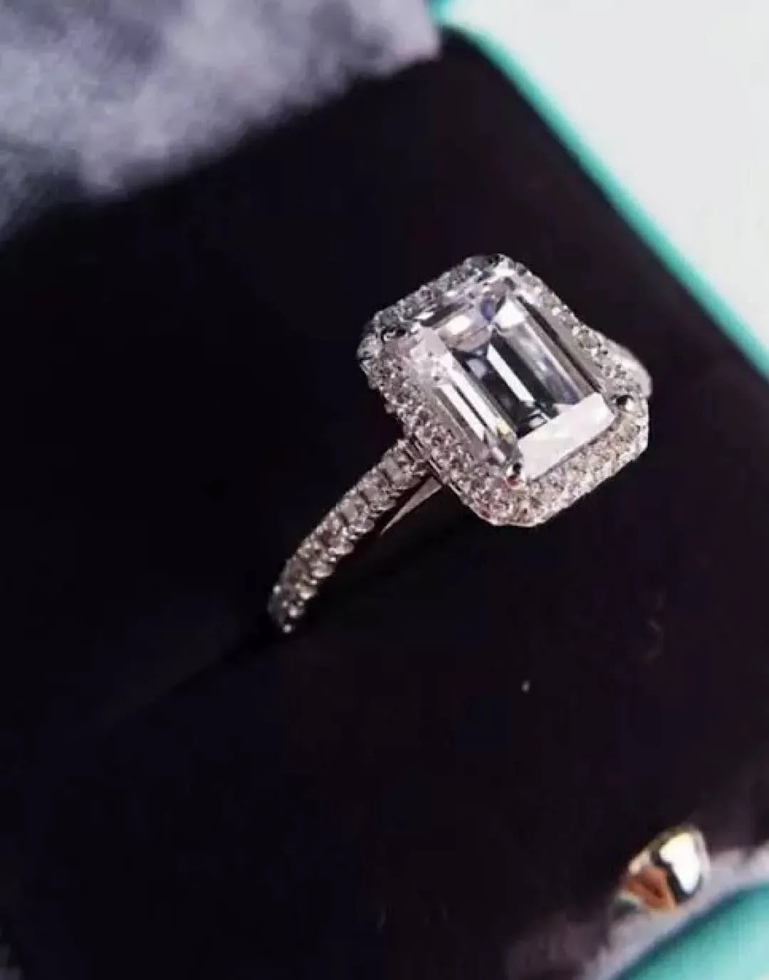 Emerald Cut Gemstone Diamond Ring