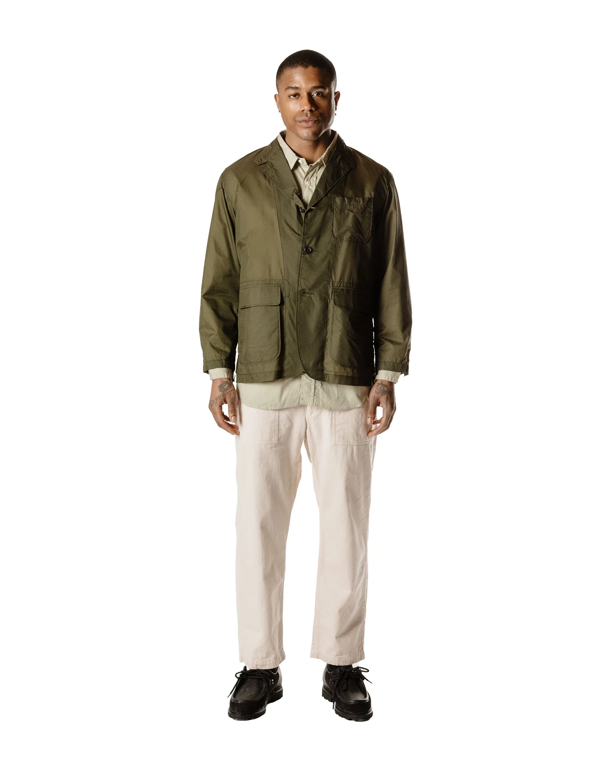 Engineered Garments Loiter Jacket Olive Nylon Micro Ripstop