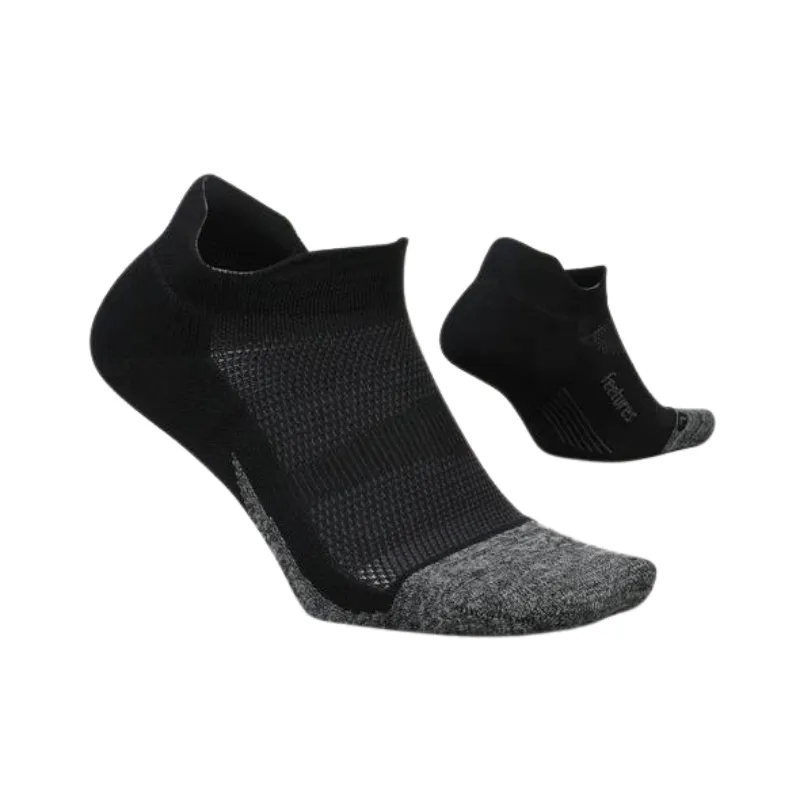 Feetures Elite Light Cushion No-Show Tab Black Socks