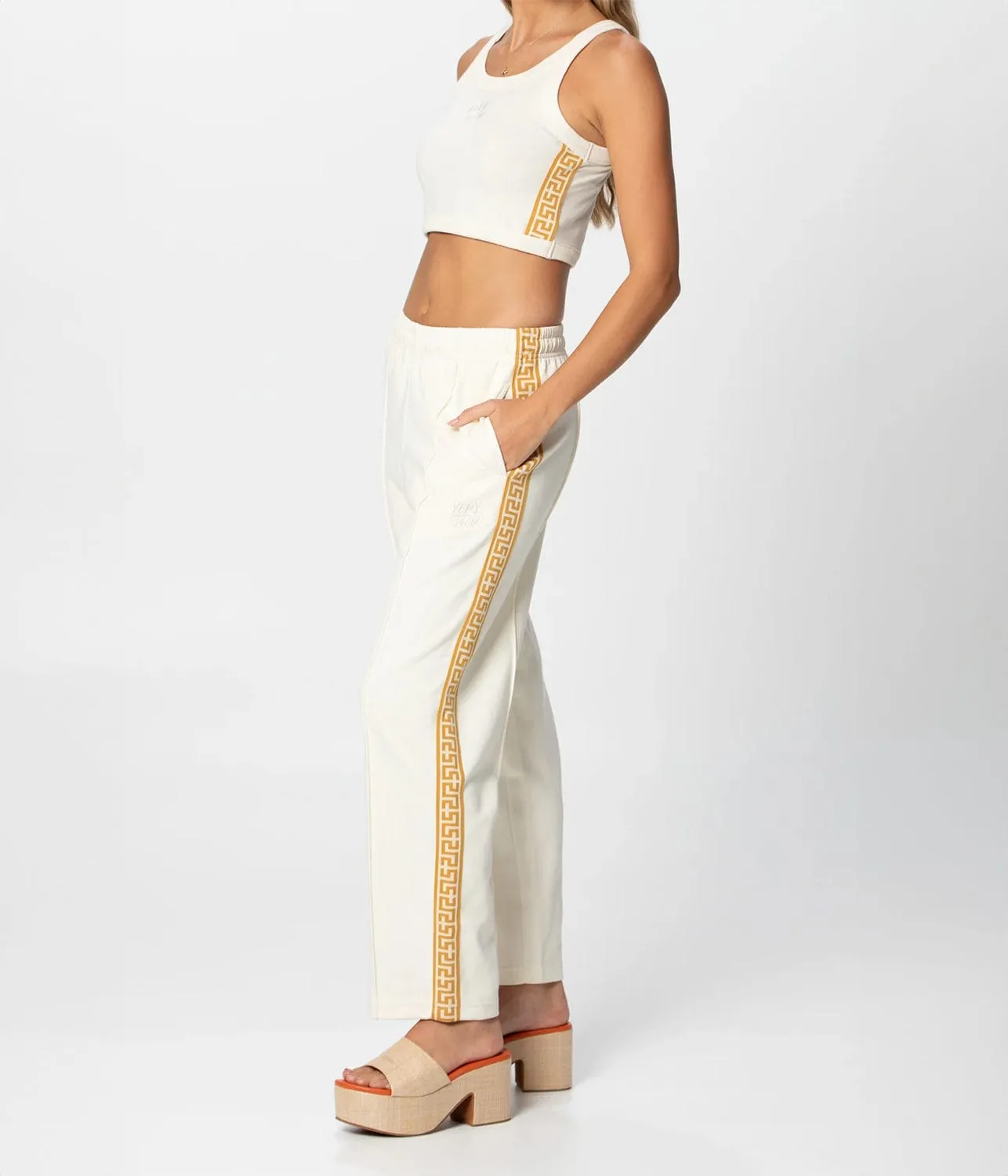 GEO TRACK PANT- CREAM