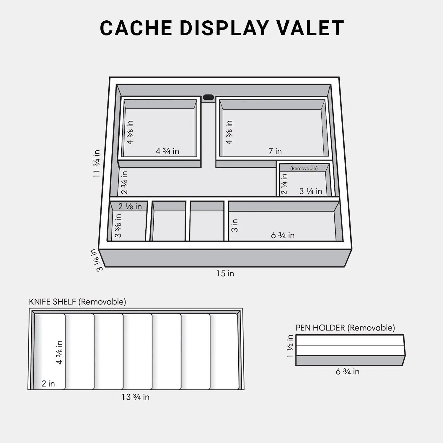 Premium Kaviso EDC Cache Valet & Drawer - Accessory Parts Only for Everyday Carry Organization