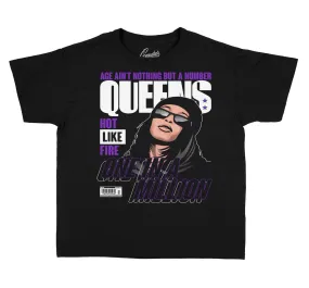 Kids Court Purple 13 Shirt - Queens - Black