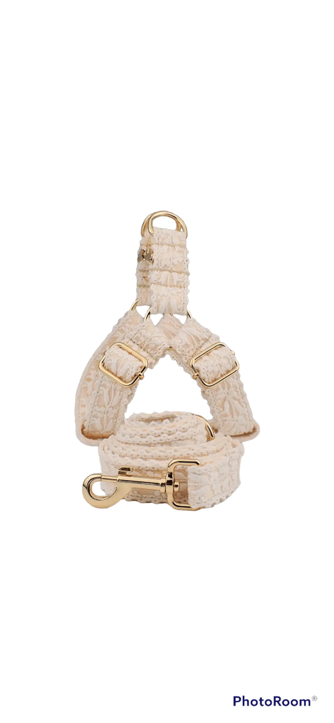 Lace Gold Dog Pet Harness And Leash