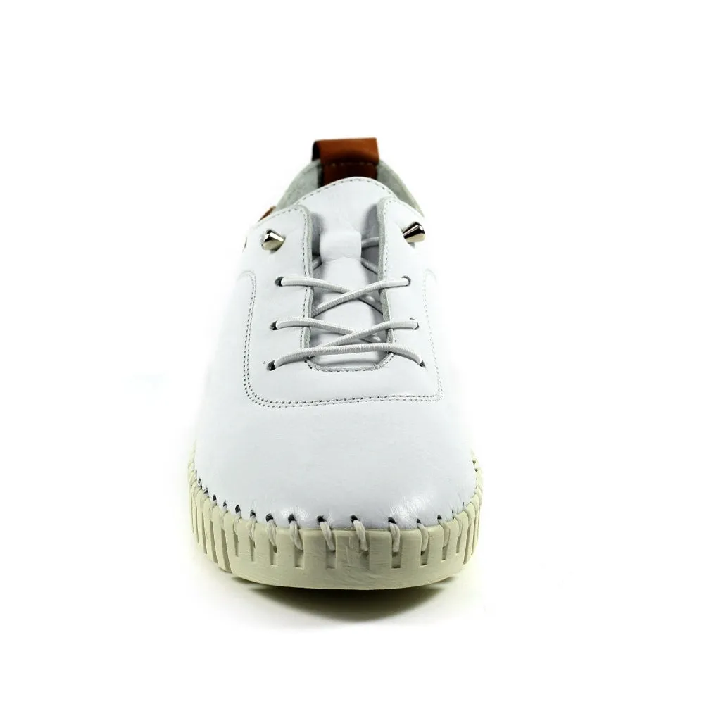 Ladies Soft White Leather Shoes Flamborough Plimsoles Lunar Shoes sale