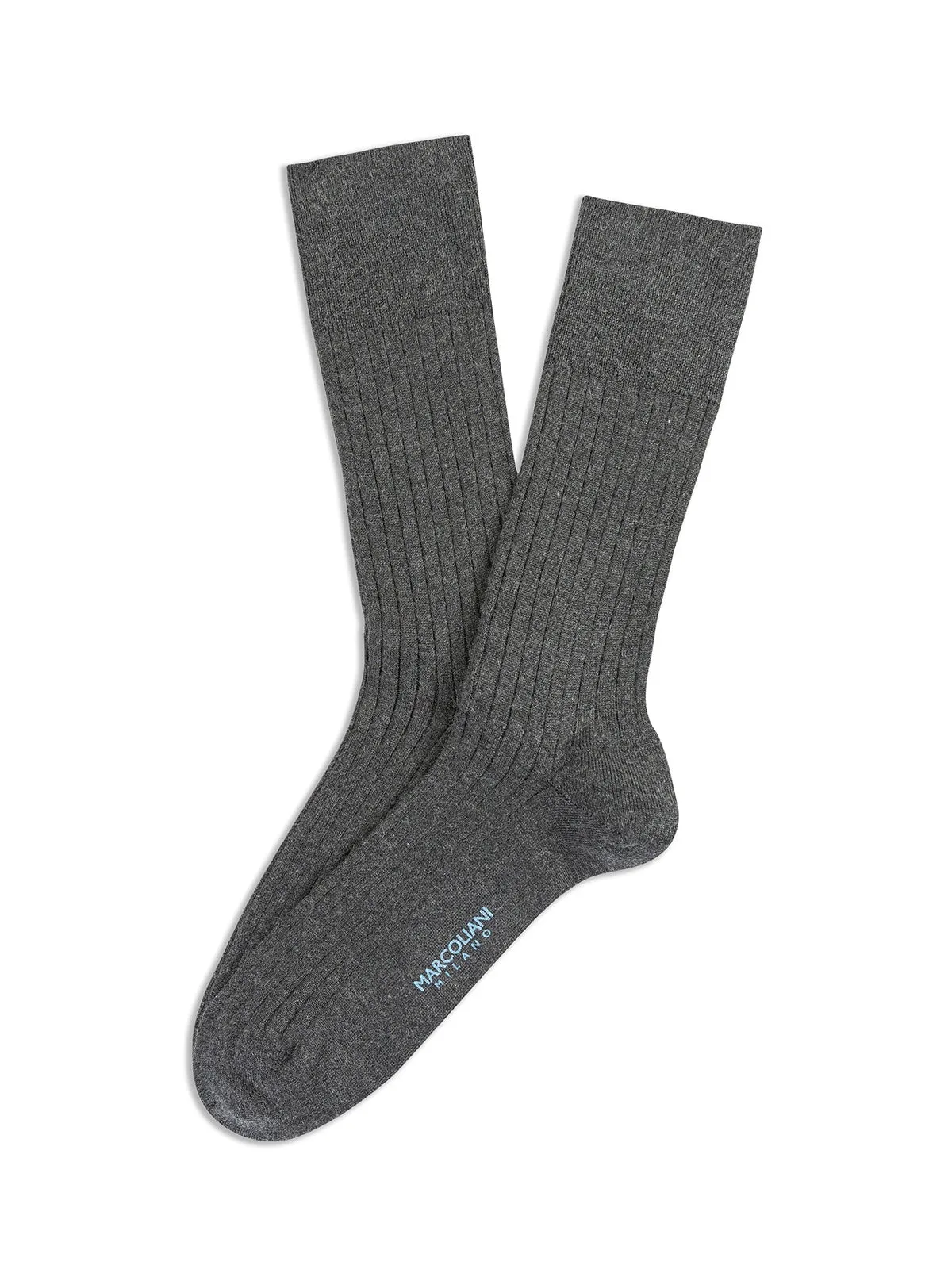 Marcoliani Mousse of Modal Asphalt Ribbed Socks