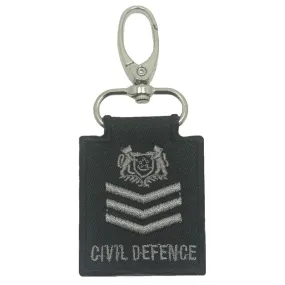 MINI SCDF RANK KEYCHAIN - BLACK FOLIAGE STAFF SERGEANT (SSG)