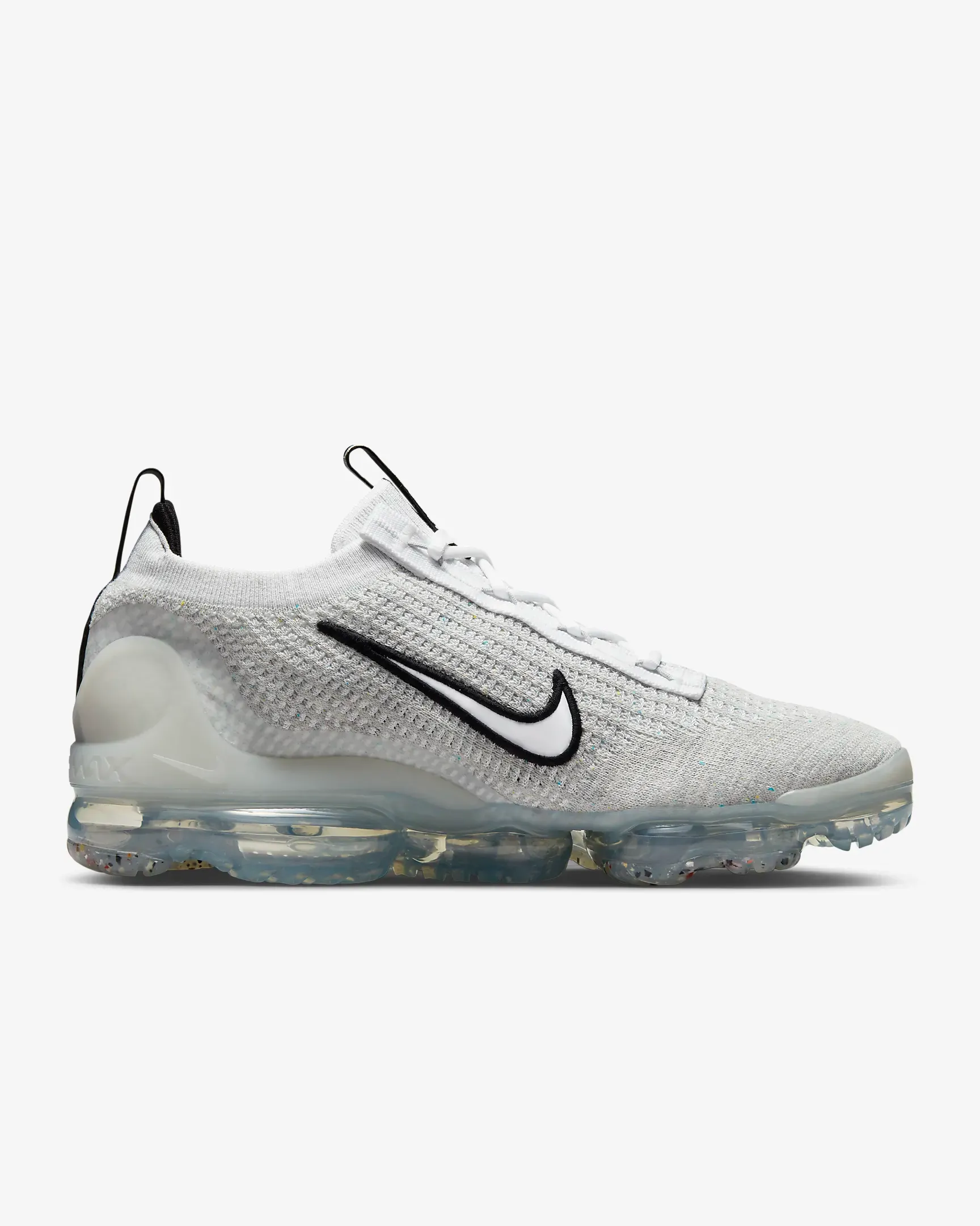 Nike Men's Air VaporMax 2021 FK Shoes - White / Black / Metallic Silver