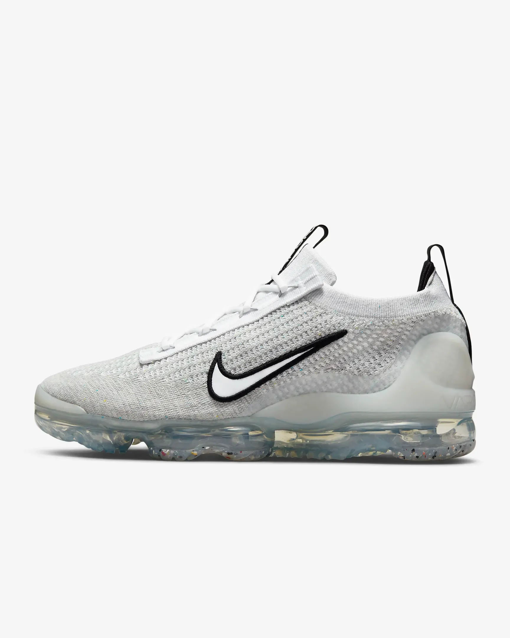 Nike Men's Air VaporMax 2021 FK Shoes - White / Black / Metallic Silver