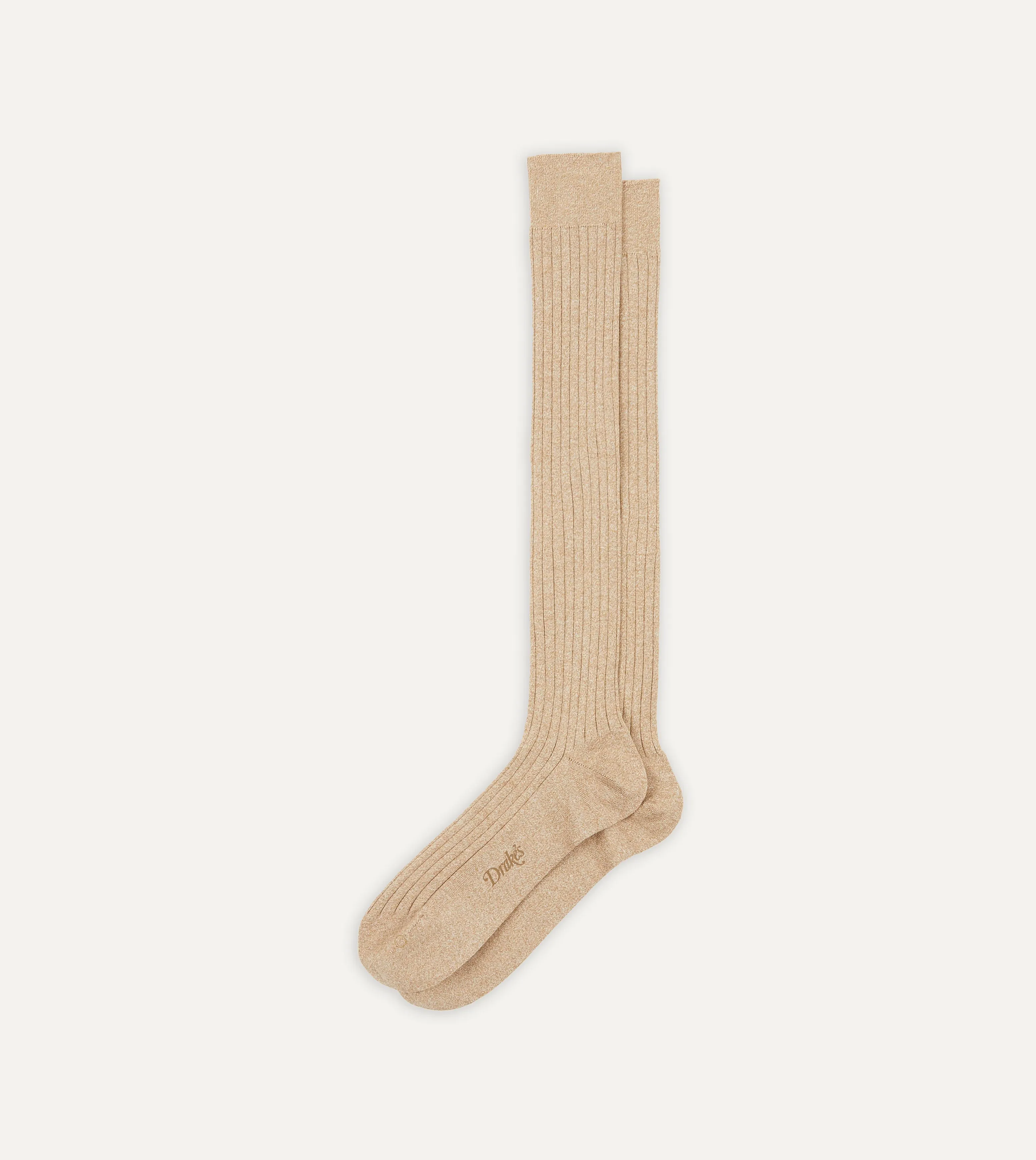 Oatmeal Cotton Over-the-Calf Socks