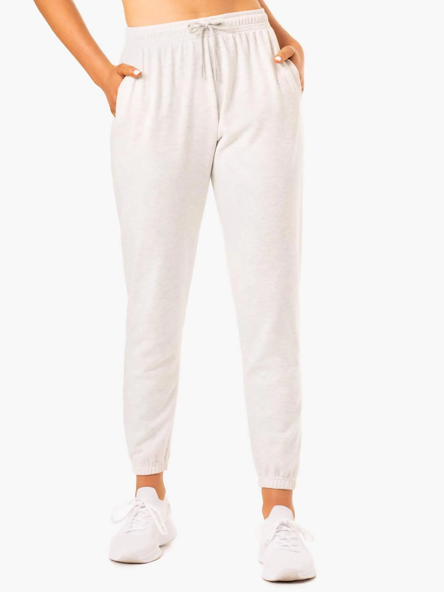 Off-Duty Fleece Track Pants - Snow Grey Marl