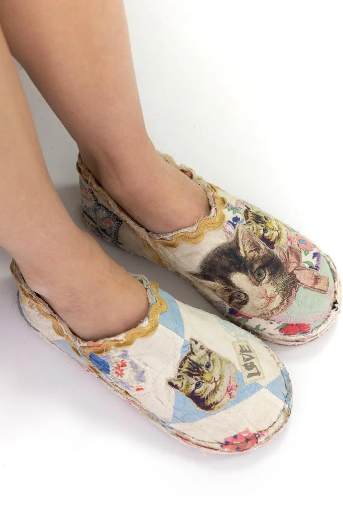 OOAK Kitty Quilt Shoes