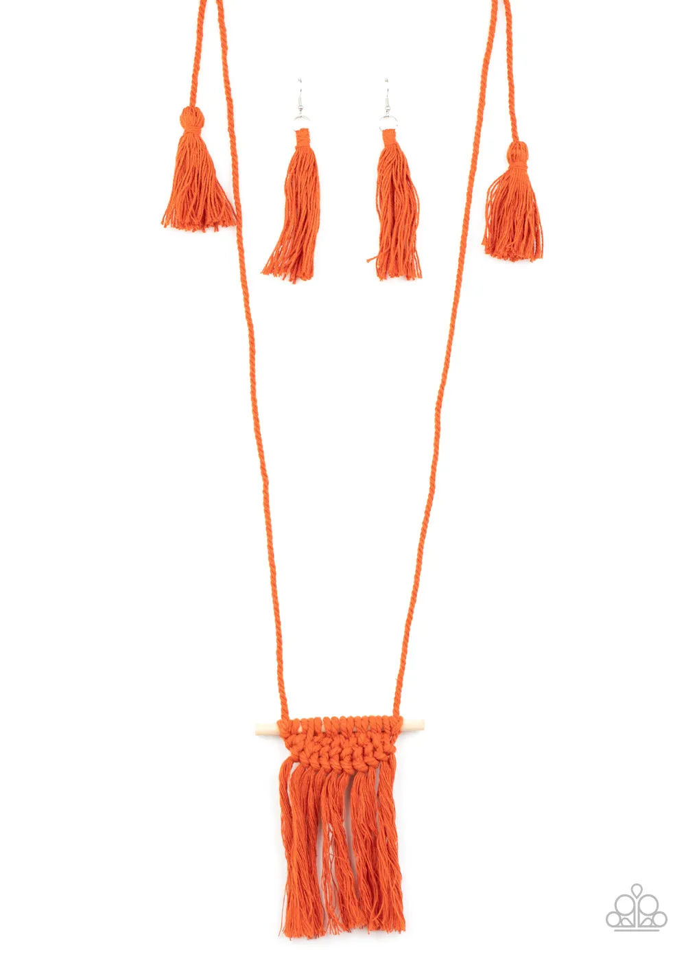 Paparazzi Accessories - Between you and MACRAME - Orange Necklace