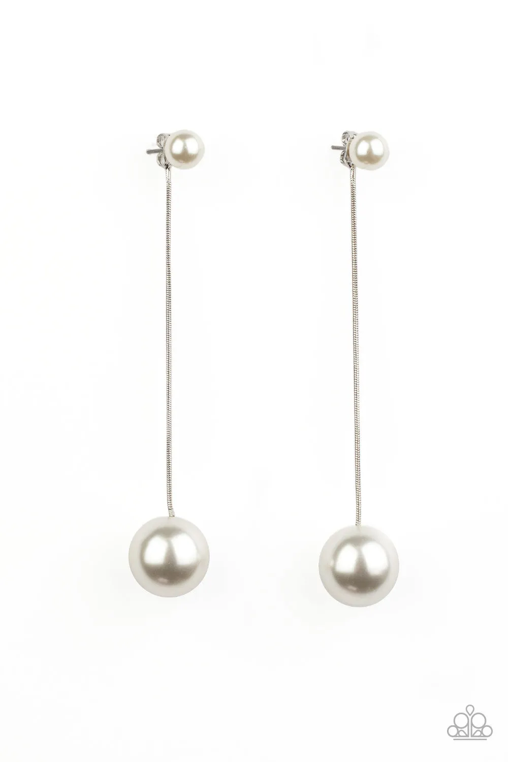 Paparazzi Accessories - Extended Elegance - White Earrings