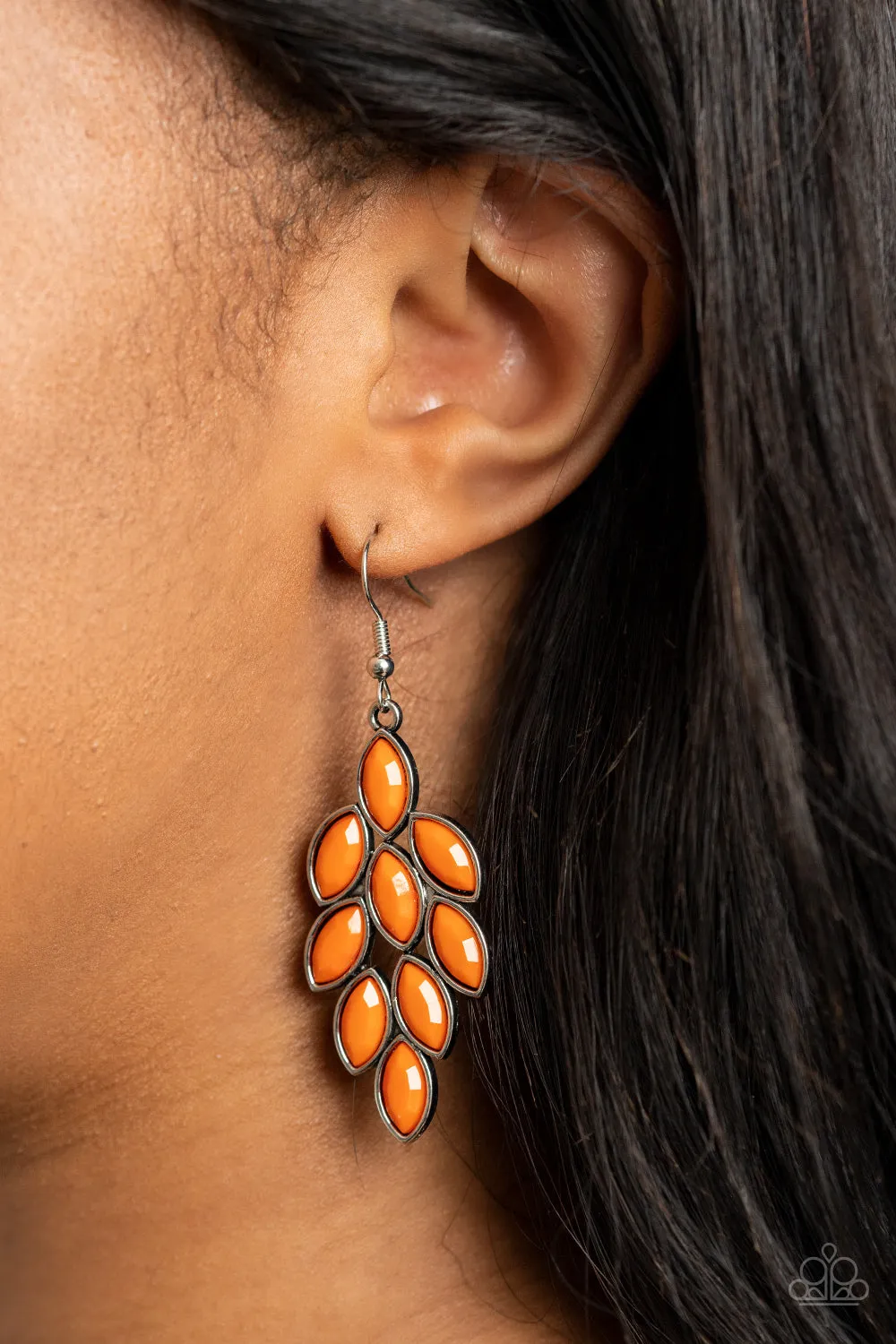 Paparazzi Accessories - Flamboyant Foliage - Orange Earrings