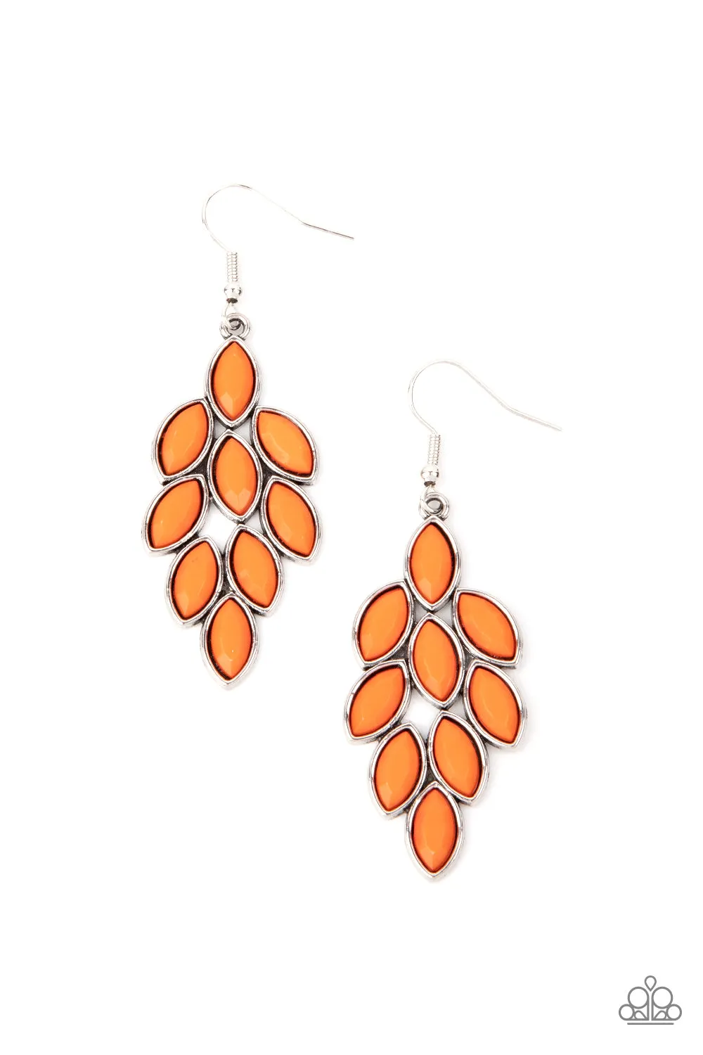 Paparazzi Accessories - Flamboyant Foliage - Orange Earrings