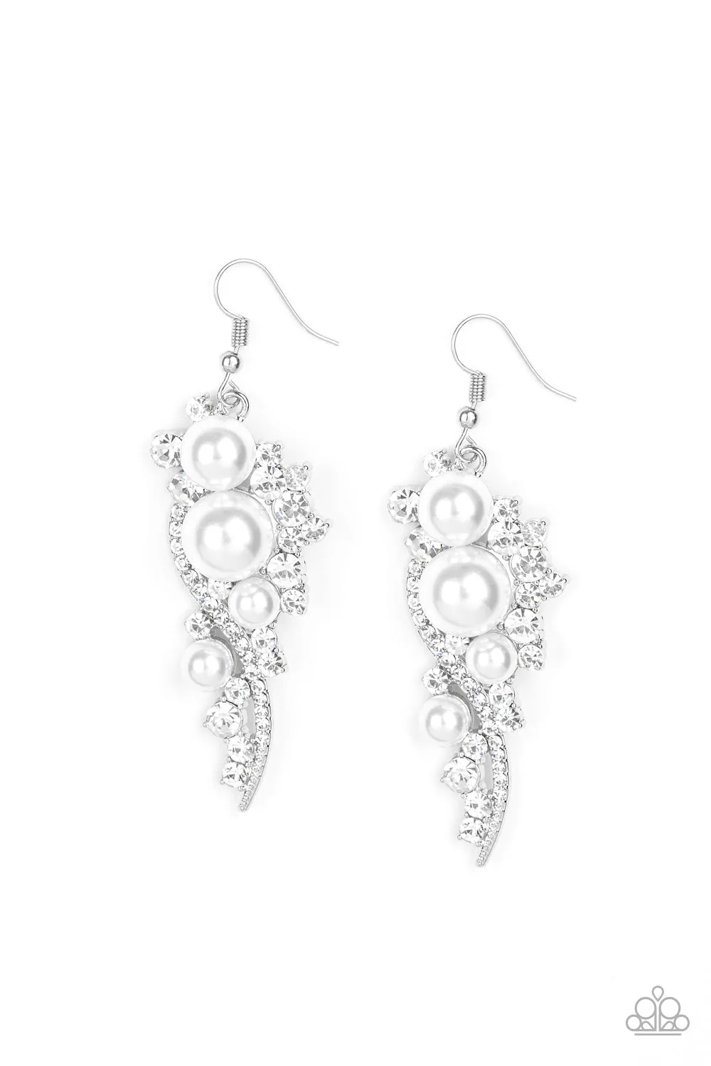 Paparazzi Accessories - High-End Elegance - White Earrings