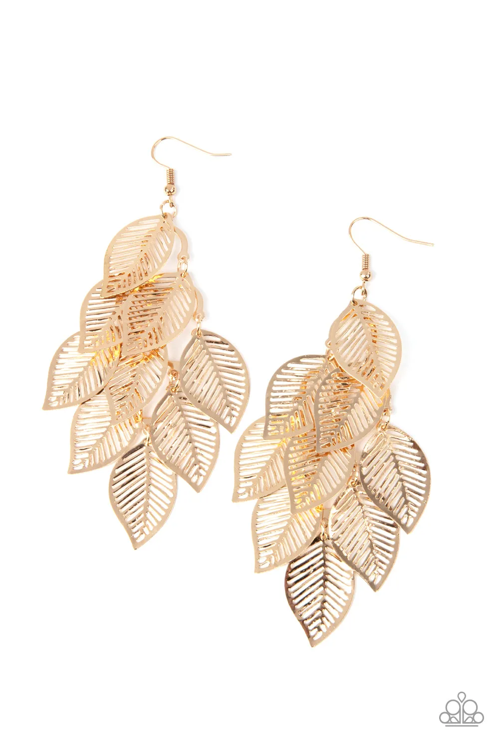 Paparazzi Accessories - Limitlessly Leafy - Gold Earrings