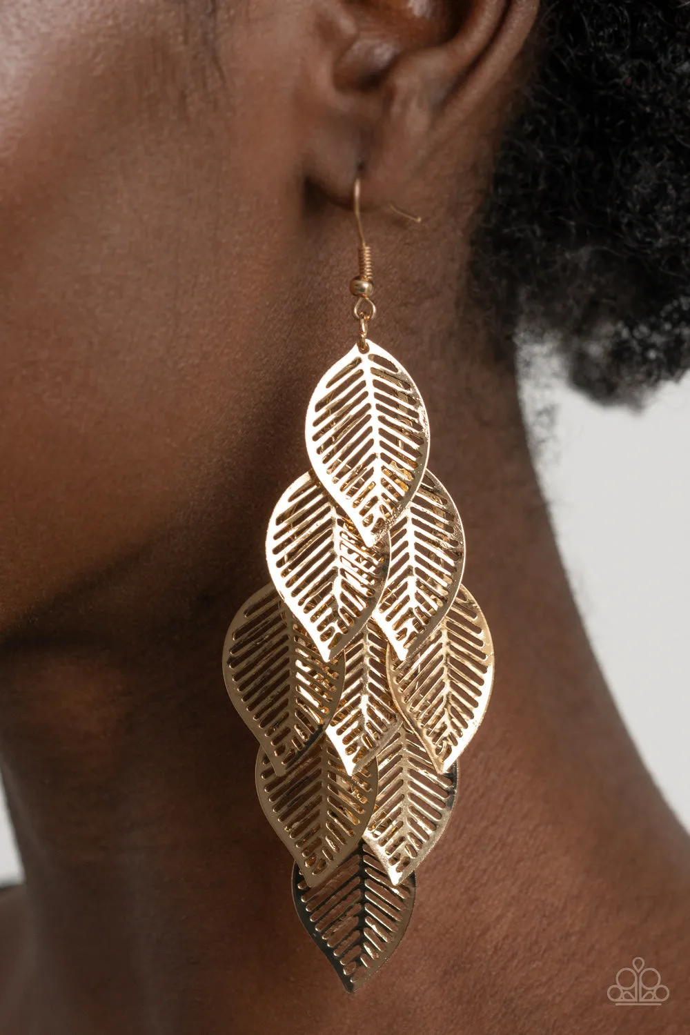 Paparazzi Accessories - Limitlessly Leafy - Gold Earrings