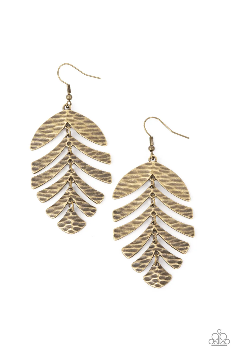 Paparazzi Accessories - Palm Lagoon - Brass Earrings