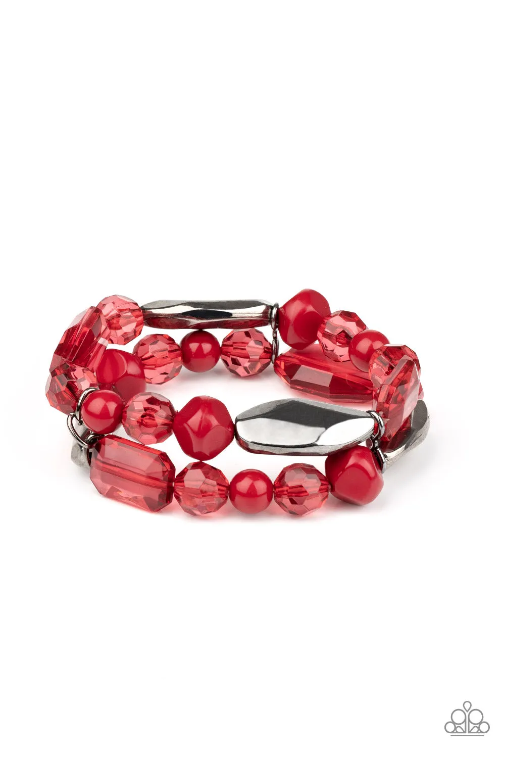 Paparazzi Accessories - Rockin Rock Candy - Red Bracelet