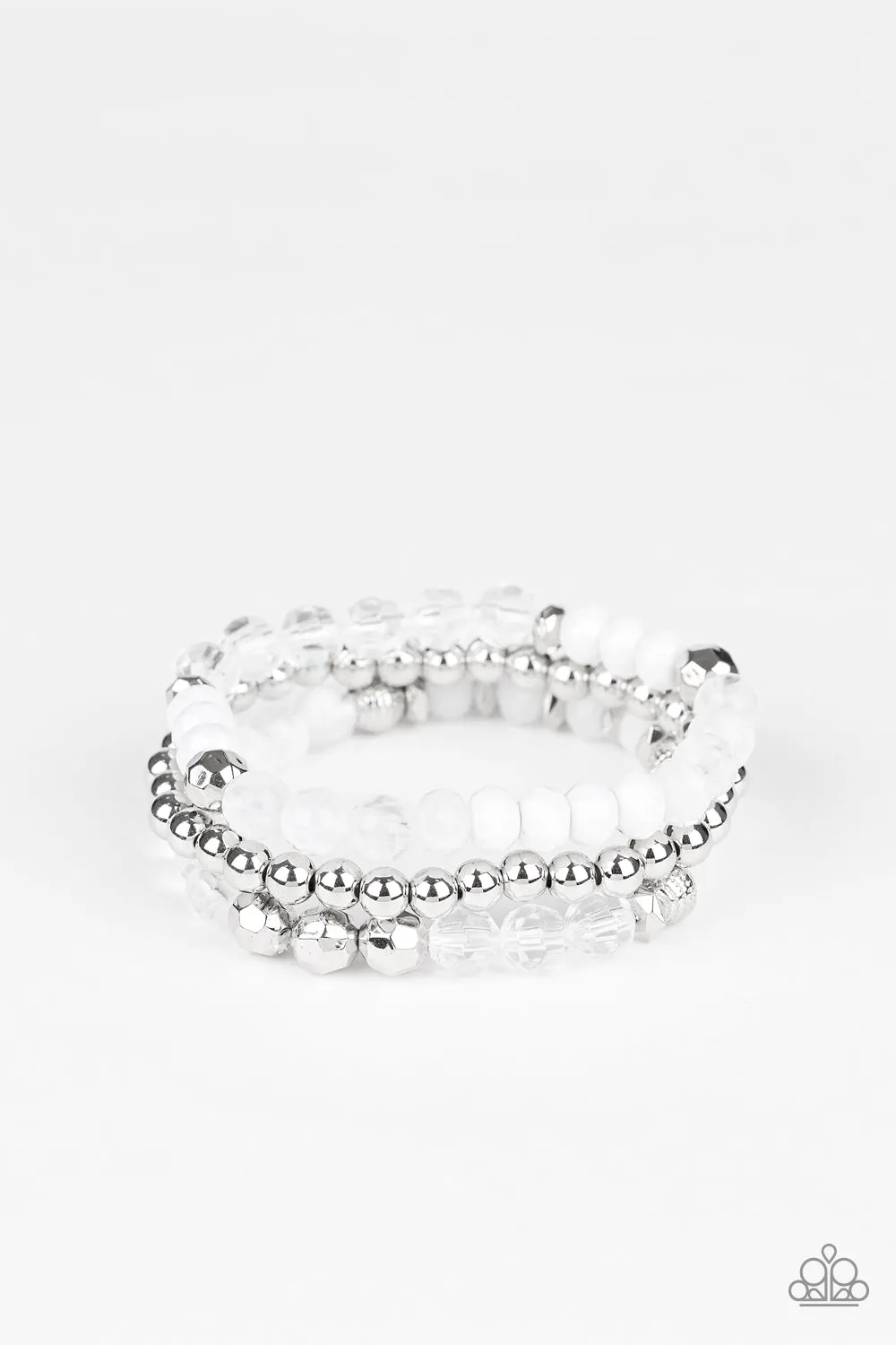 Paparazzi Accessories - Sugary Shimmer - White Bracelet