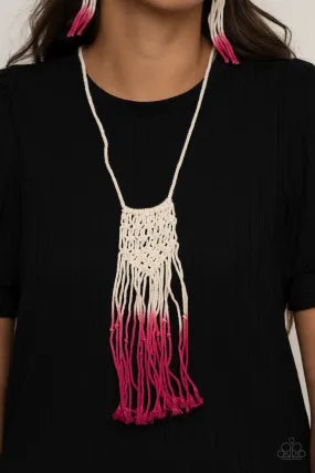 Paparazzi Accessories - Surfin The Net - Pink Necklace