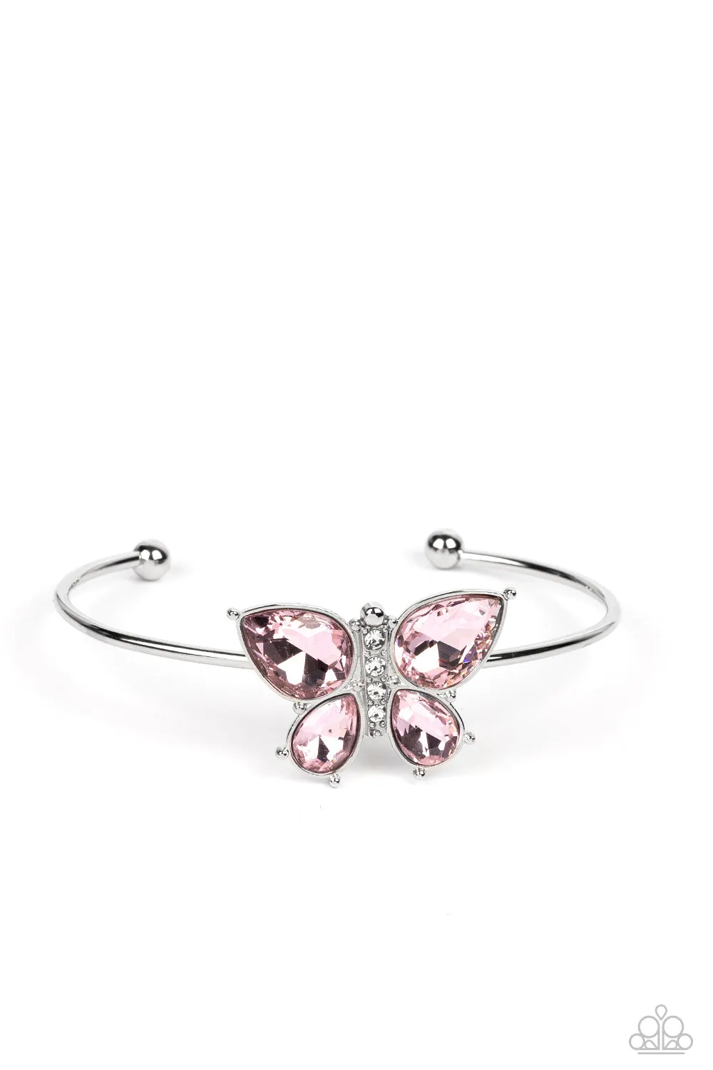 Paparazzi Butterfly Beatitude - Pink Rhinestone Bracelets