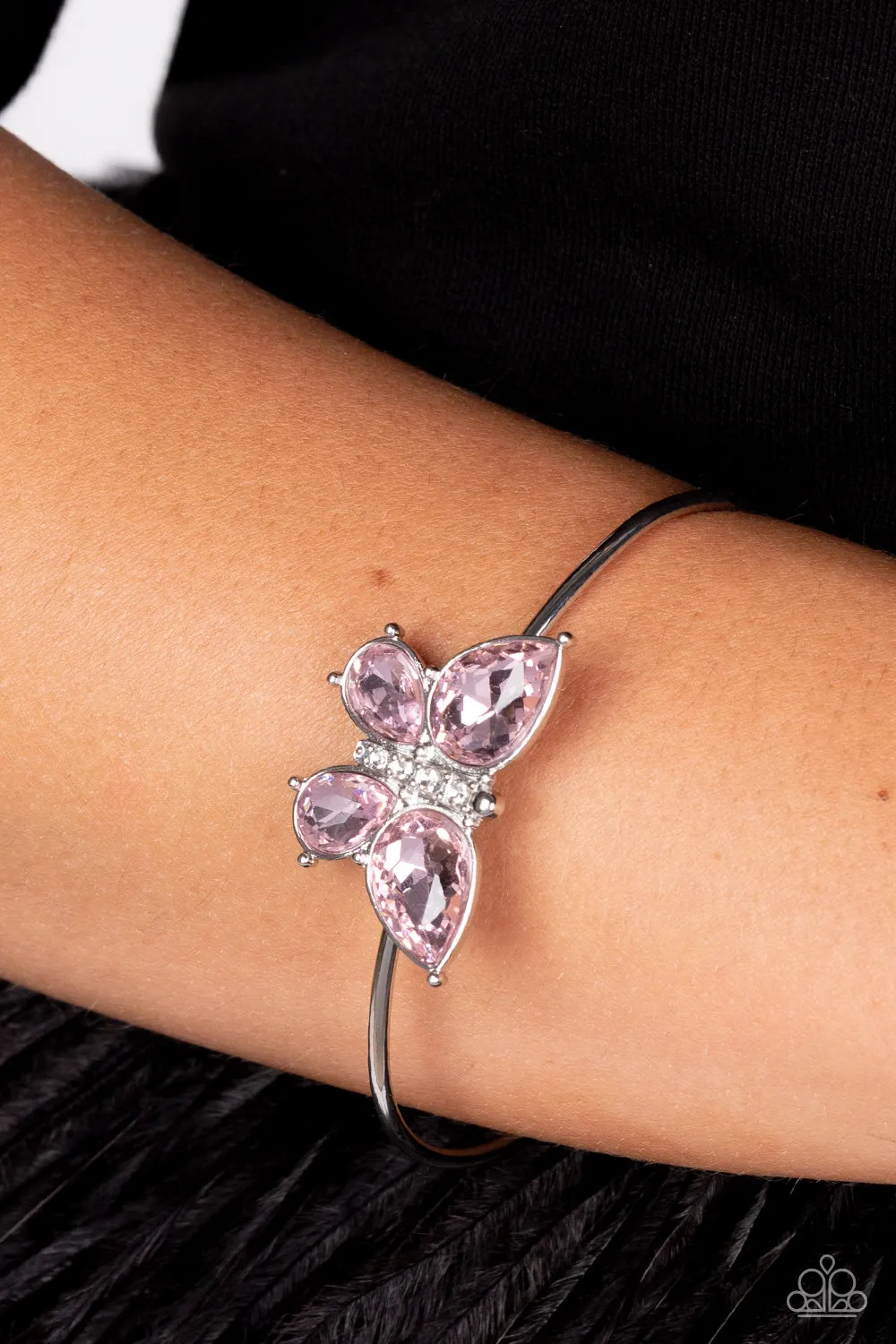 Paparazzi Butterfly Beatitude - Pink Rhinestone Bracelets