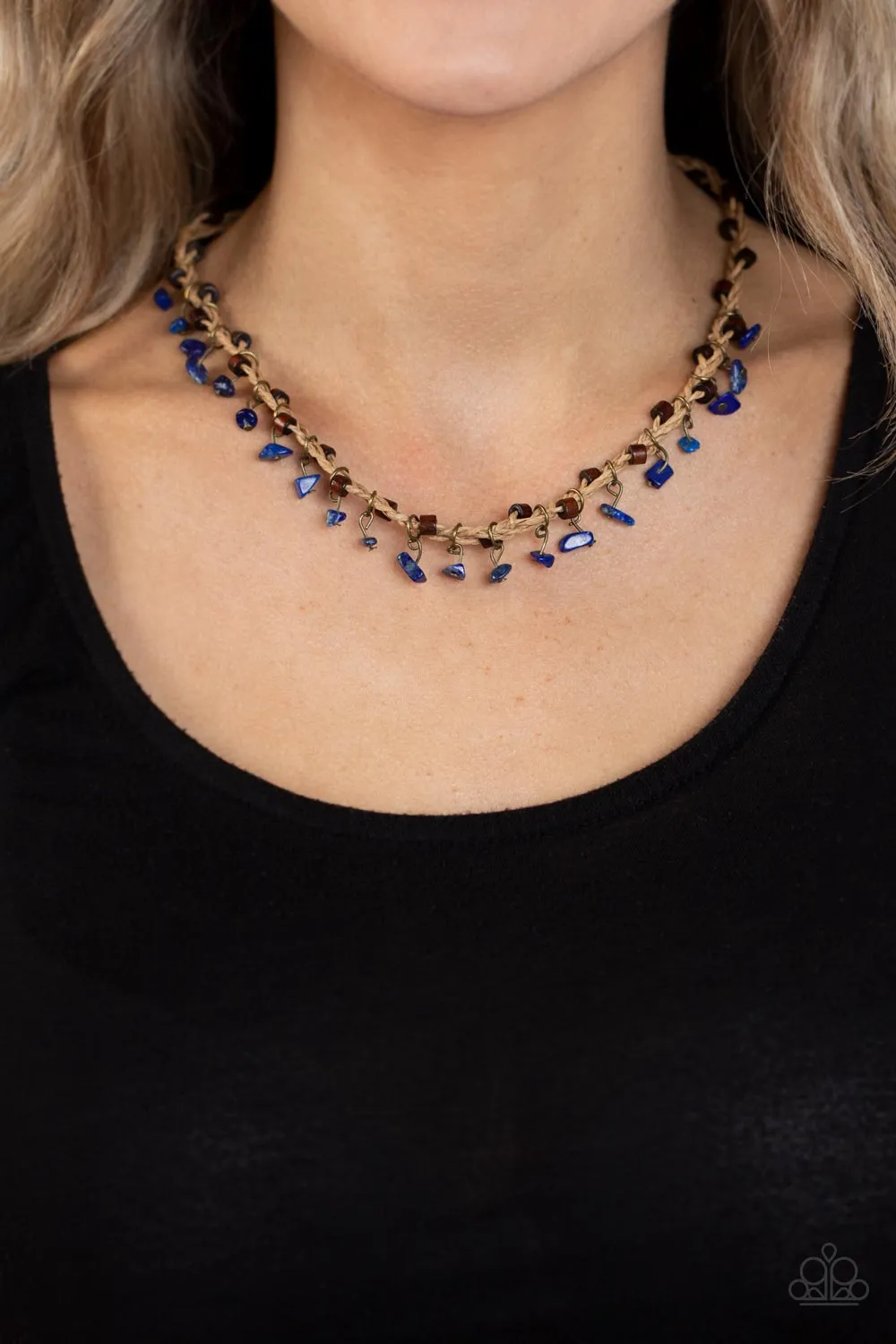 Paparazzi Canyon Voyage - Blue Urban Short Necklace