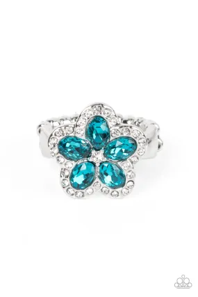 Paparazzi Efflorescent Envy - Blue Floral Ring