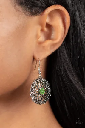 Paparazzi Flower Shop Sparkle - Green Earrings