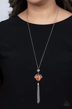 Paparazzi Lavishly Lucid - Orange Cat's Eye Stone Necklace