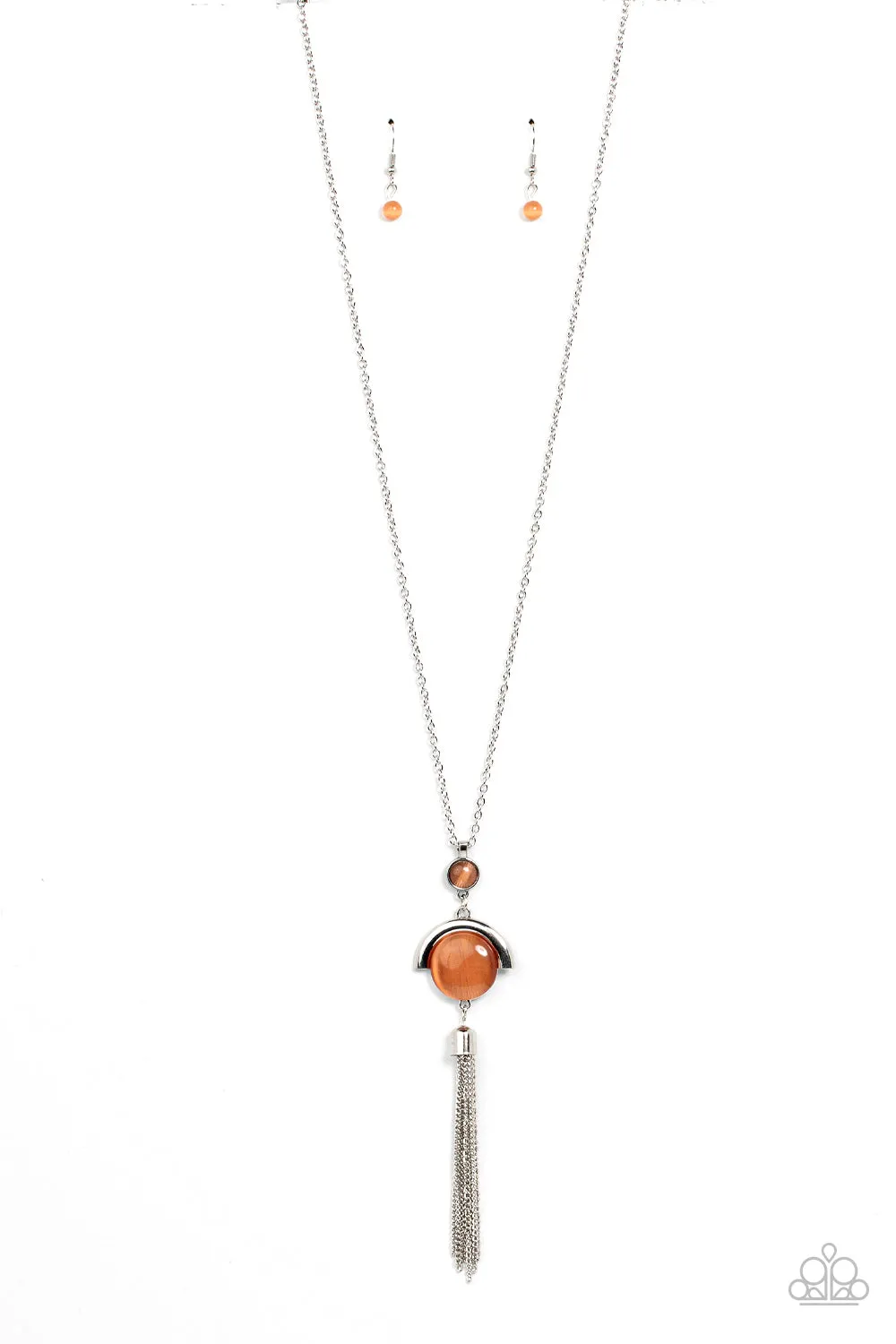 Paparazzi Lavishly Lucid - Orange Cat's Eye Stone Necklace