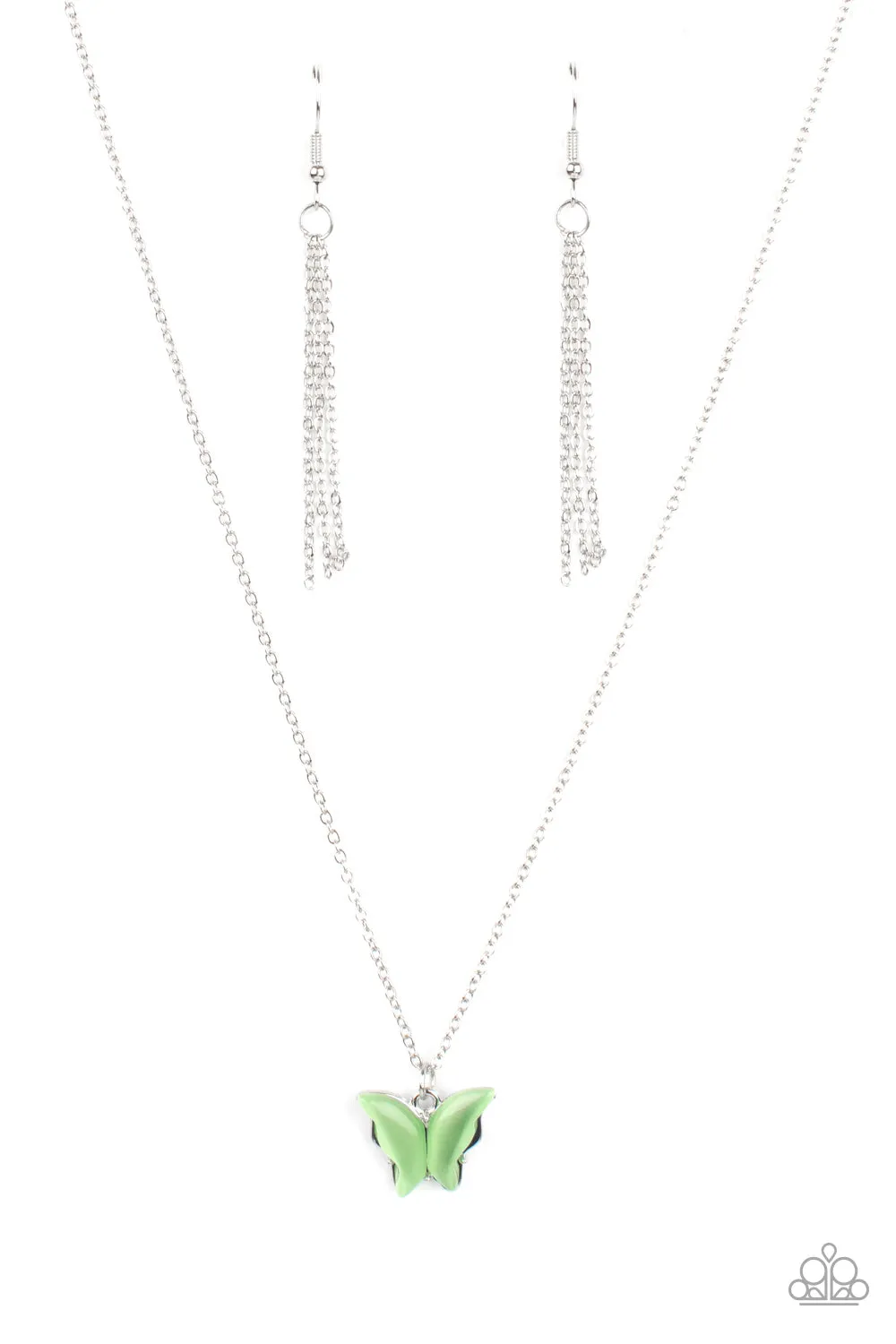 Paparazzi Necklace ~ Butterfly Prairies - Green Necklace