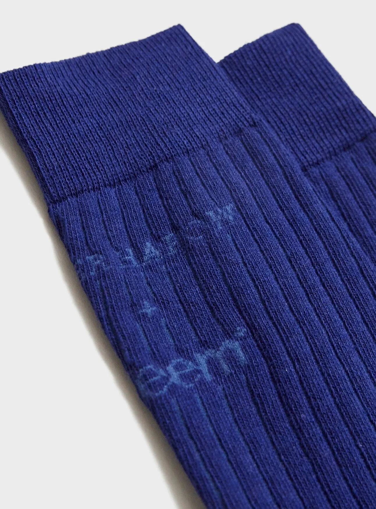 Recycled British Ribbed Cotton Blue Men's Socks