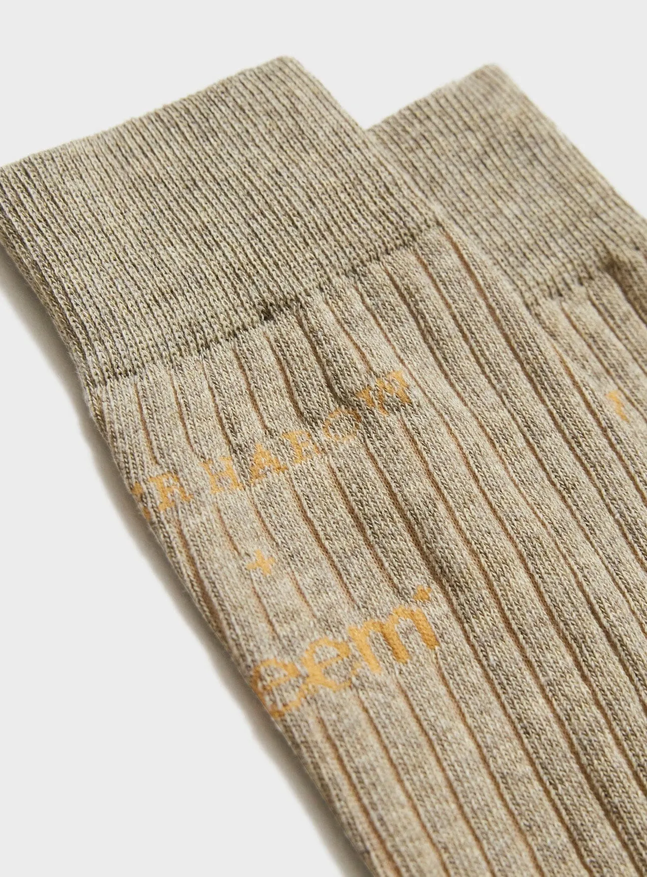 Recycled Ribbed Cotton Oatmeal Men's Socks